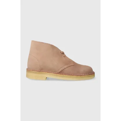 Zdjęcie Clarks Originals półbuty zamszowe Desert Boot damskie kolor beżowy na płaskim obcasie 26173214