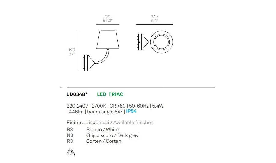 obrazek 5 Włoska lampa ścienna Poldina230V do domu lub ogrodu
