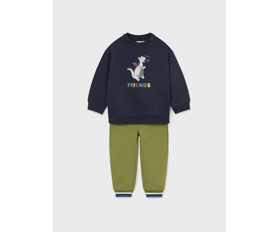 obrazek 1 Mayoral Komplet bluza i spodnie materiałowe 2.874 Niebieski Regular Fit