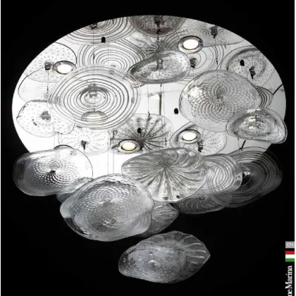 Zdjęcie Piękna lampa sufitowa z kwiatami ze szkła Murano - Il Paralume Marina