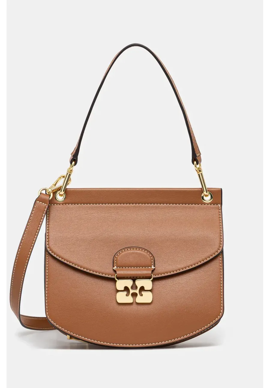 obrazek 1 GANNI torebka skórzana Apo-G Bag Small kolor brązowy A6448