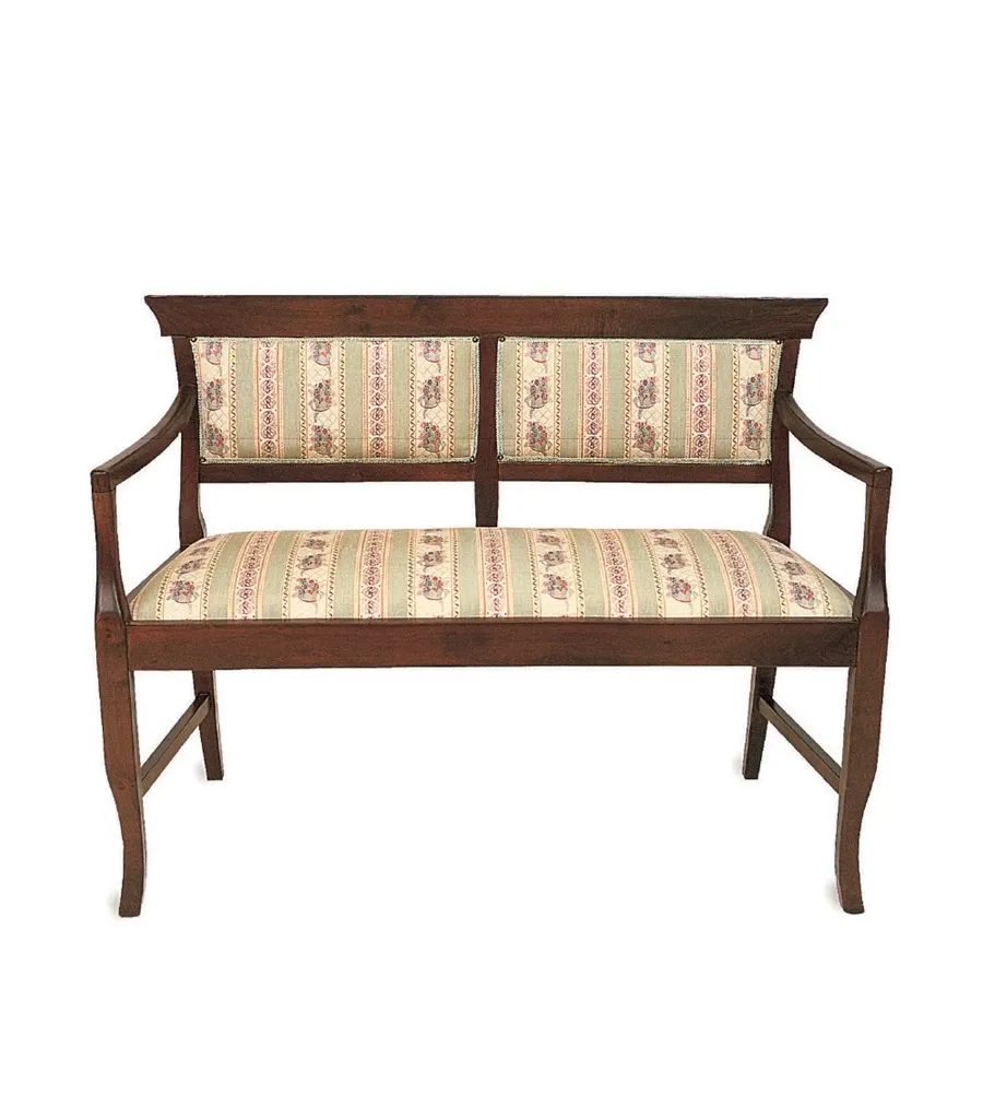 obrazek 1 Piękna osiemnastowieczna włoska sofa z dwoma tapicerowanymi siedzeniami