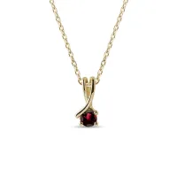 Zdjęcie Złoty naszyjnik z zawieszką wstążką z granatem KLENOTA