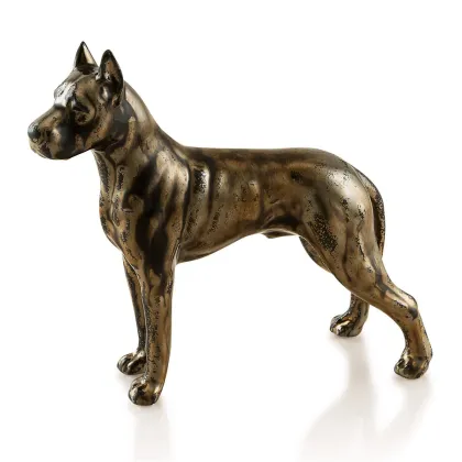 Picture Ceramic mini boxer statuette in oxidized bronze - Ahura
