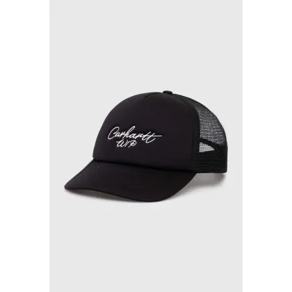 Zdjęcie Carhartt WIP czapka z daszkiem Signature Trucker Cap kolor czarny z aplikacją I034024.0D2XX