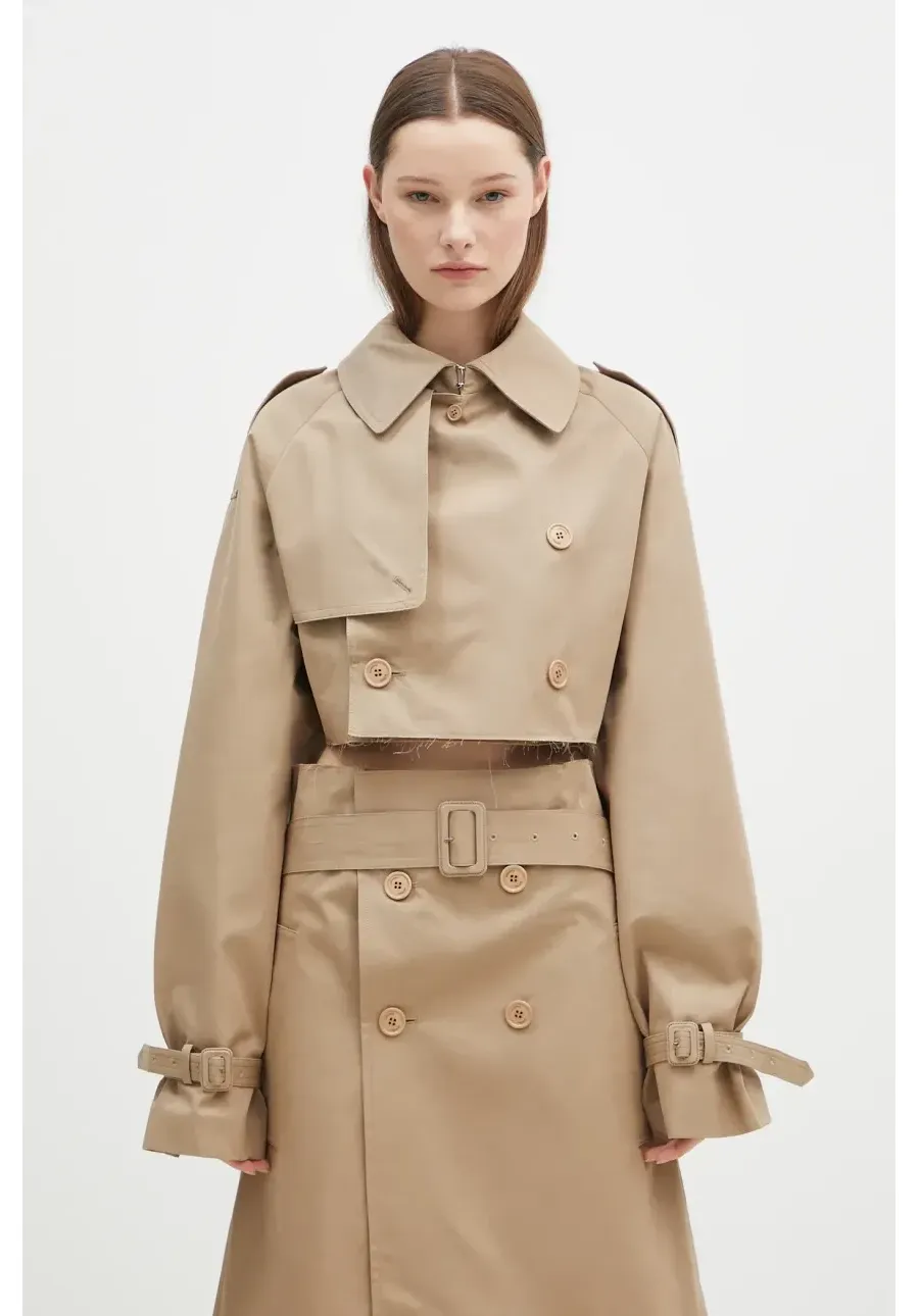 obrazek 1 VETEMENTS kurtka Deconstructed Trenchcoat damska kolor beżowy przejściowa WA66JA400S