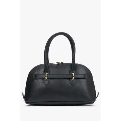 Zdjęcie Estro: Czarna torebka damska na ramię z włoskiej skóry naturalnej Premium