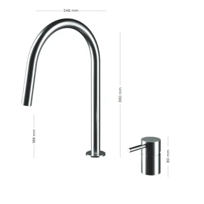 Zdjęcie Niesamowity nablatowy kran dwuotworowy z wyciąganą wylewką