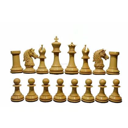 Zdjęcie Kolekcja pionków szachowych z drewna bukszpanowego i hebanowego - The Chess Empire