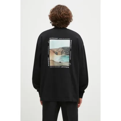 Zdjęcie MKI MIYUKI ZOKU longsleeve bawełniany Resort Long Sleeve Tee kolor czarny z nadrukiem RESORT.LONG.SLEEVE.TEE