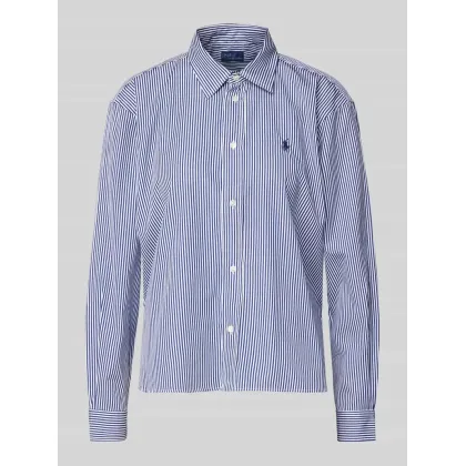 Zdjęcie Bluzka koszulowa o kroju regular fit z wyhaftowanym logo