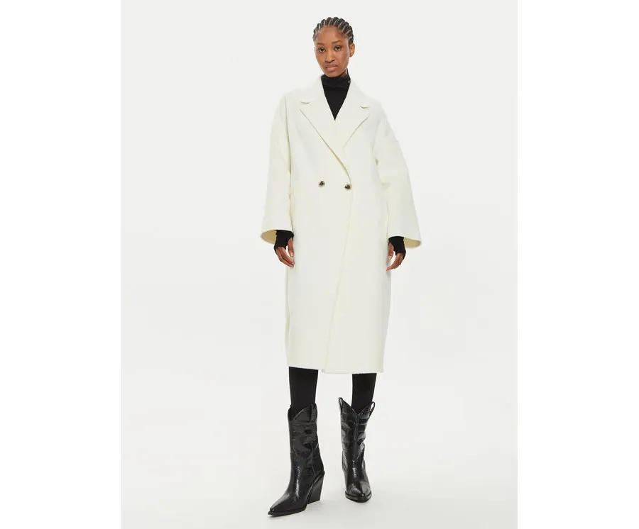 obrazek 1 ViCOLO Płaszcz wełniany TS0006 Écru Regular Fit