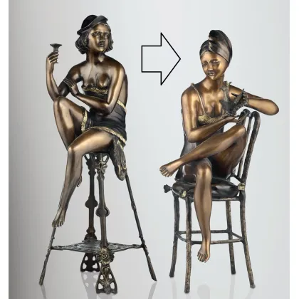 Picture Bronze sculpture - odalisque - Fonderia Artistica Ruocco