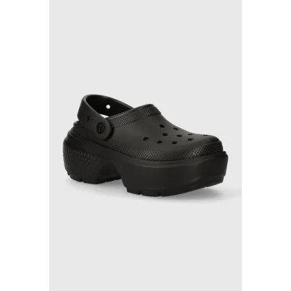 Zdjęcie Crocs klapki Stomp Clog damskie kolor czarny na platformie 209347.001