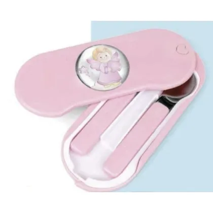 Picture Blue children's cutlery set decorated with an angel