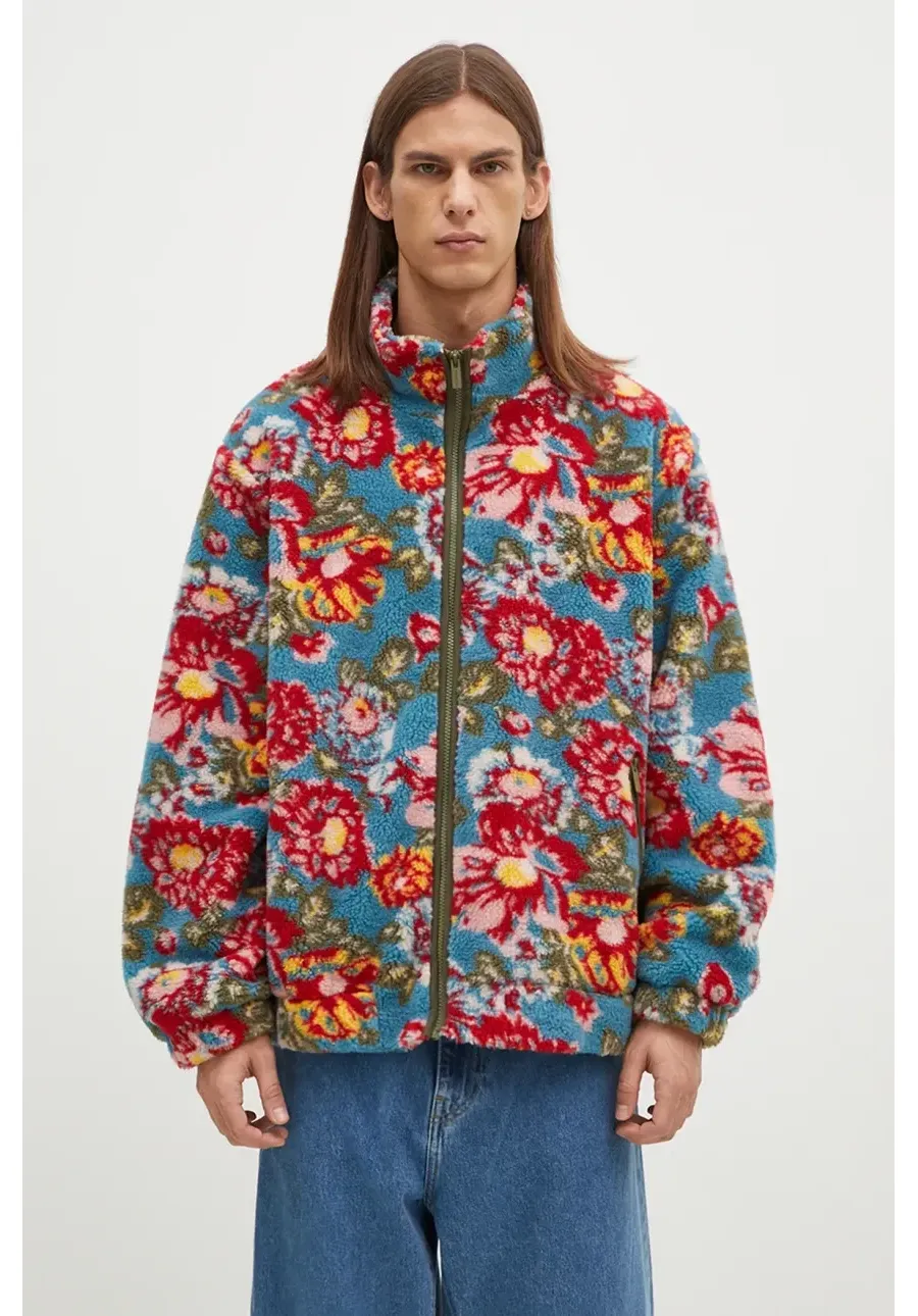 obrazek 1 Drôle de Monsieur bluza La Veste Polaire Peony męska kolor niebieski wzorzysta E-JT201-PL146-BE