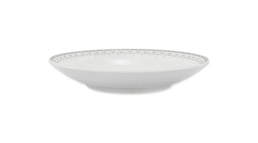 obrazek 2 Wyjątkowy głęboki talerz z porcelany zdobiony pięknym szarym ornamentem - Leander