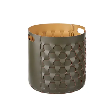 Zdjęcie Okrągły kosz Dubai Ø40xH40 cm w kolorze ciemnooliwkowym