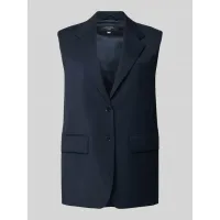 Zdjęcie Kamizelka lniana z kołnierzem z połami model ‘DONNA’