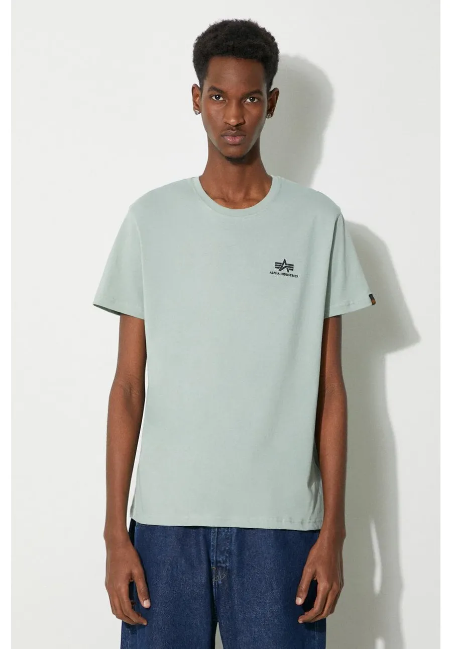 obrazek 1 Alpha Industries t-shirt bawełniany męski kolor turkusowy z nadrukiem