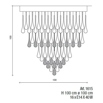 Zdjęcie Wyjątkowy żyrandol z przezroczystego i antracytowego szkła Murano - Il Paralume Marina