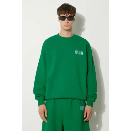 Zdjęcie Awake NY bluza bawełniana Awake Crewneck męska kolor zielony z aplikacją SP24-CN002