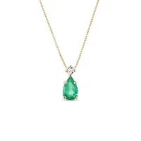 Zdjęcie Złoty naszyjnik ze szmaragdem i diamentem KLENOTA