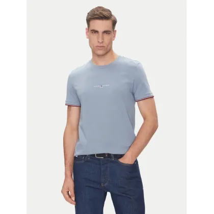 Zdjęcie Tommy Hilfiger T-Shirt Logo MW0MW32584 Błękitny Regular Fit