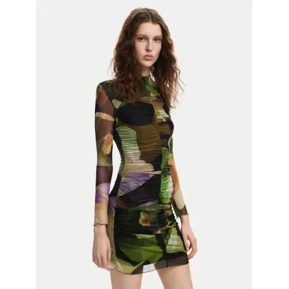 Zdjęcie Desigual Sukienka codzienna Camouflage Lacroix 24WWVK36 Zielony Slim Fit