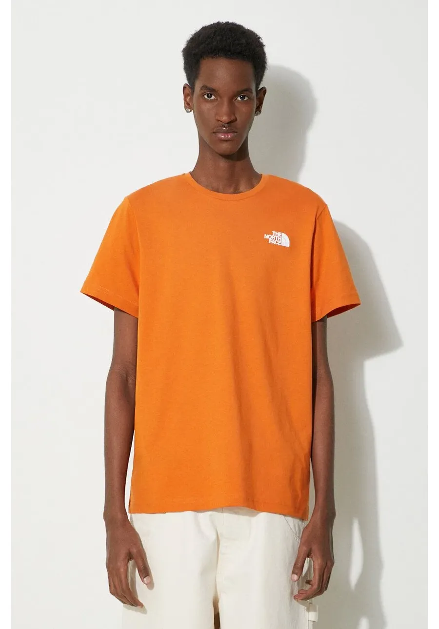 obrazek 1 The North Face t-shirt bawełniany M S/S Redbox Celebration Tee męski kolor pomarańczowy z nadrukiem NF0A87NVPCO1