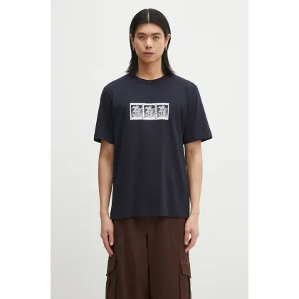 Zdjęcie Norse Projects t-shirt bawełniany Holger Post Stamp Print T-Shirt męski kolor granatowy z nadrukiem N01.0686.7004