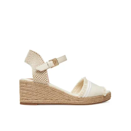 Zdjęcie Tommy Hilfiger Espadryle Fringe Canvas Medium Wedge FW0FW08879 Beżowy