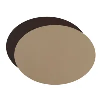 Zdjęcie Duża owalna podkładka stołowa 47,5x35 cm ze skóry w kolorze cappuccino i czekoladowym