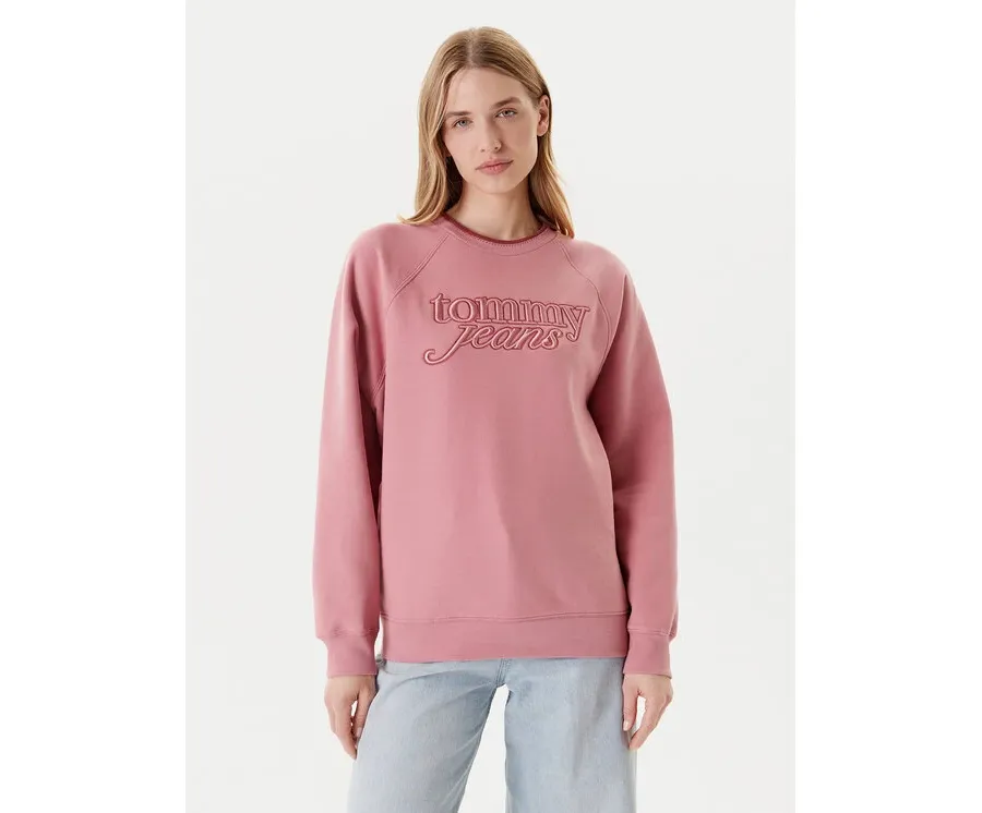 obrazek 1 Tommy Jeans Bluza Script DW0DW21196 Różowy Regular Fit