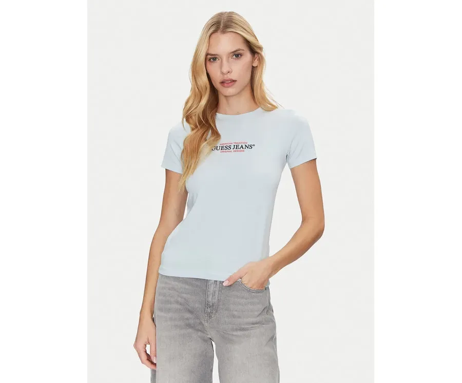 obrazek 1 Guess Jeans T-Shirt W4YI03 J1314 Błękitny Slim Fit