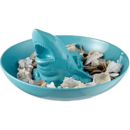 Picture Unique ceramic decoration - bowl with a shark 35x35xh18 cm
