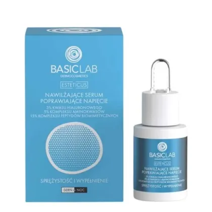 Zdjęcie Basiclab Dermocosmetics Esteticus Nawilżające serum poprawiające napięcie 3% kw. hialuronowego, 15 ml ml 15 ml