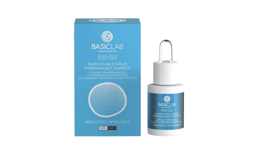 obrazek 1 Basiclab Dermocosmetics Esteticus Nawilżające serum poprawiające napięcie 3% kw. hialuronowego, 15 ml ml 15 ml