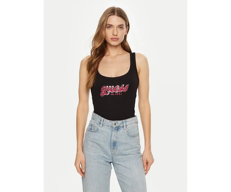 obrazek 1 Guess Top W5RP03 KA0H1 Czarny Regular Fit