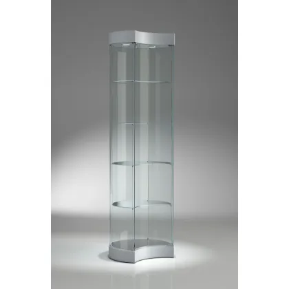 Zdjęcie Ekskluzywna witryna ze szkła hartowanego w kształcie półksiężyca