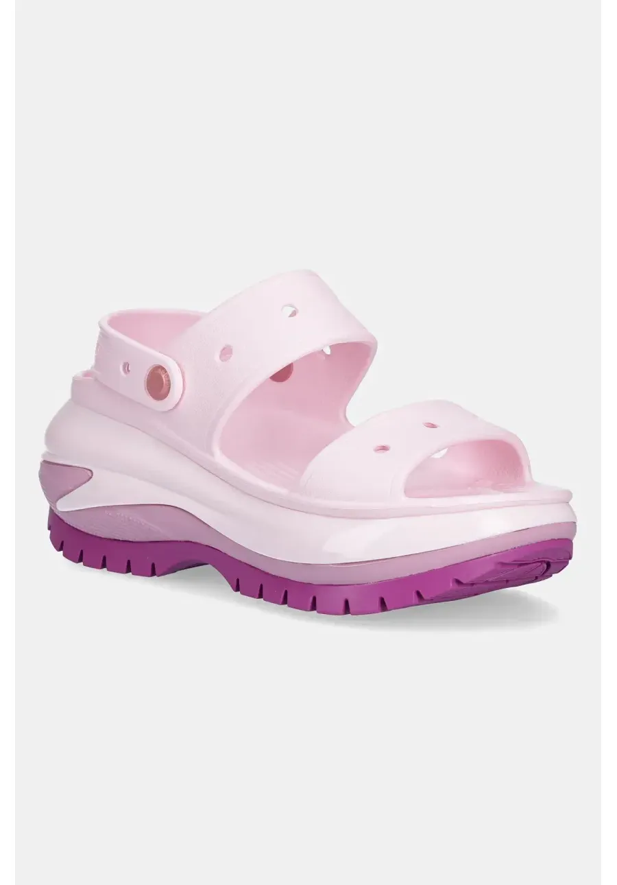 obrazek 1 Crocs klapki Classic Mega Crush Sandal damskie kolor różowy na platformie 207989.5BX