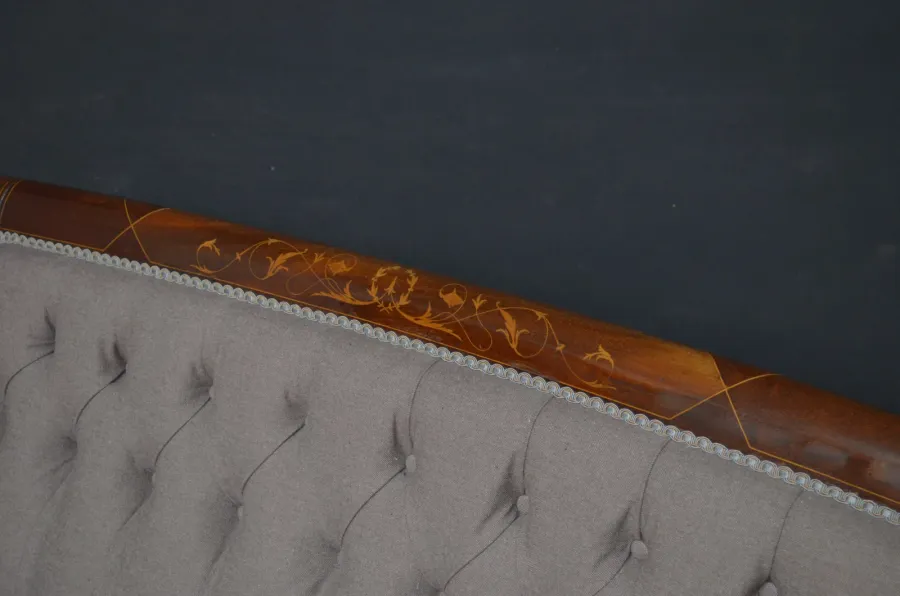 obrazek 4 Mahoniowa, późnowiktoriańska sofa - antyk z 1890 roku po renowacji