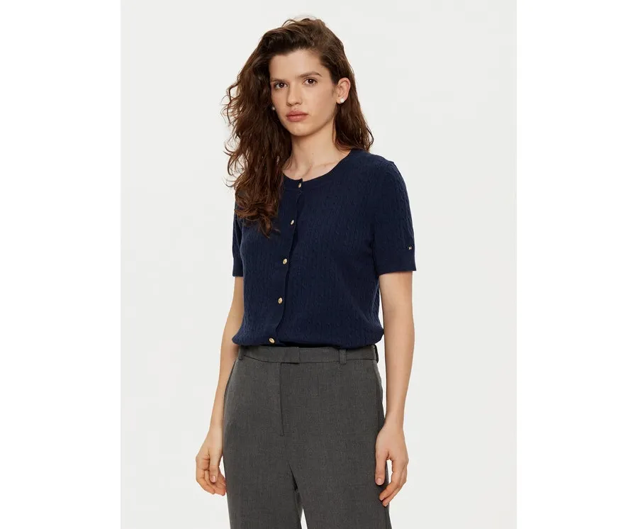 obrazek 1 Tommy Hilfiger Kardigan WW0WW43958 Granatowy Regular Fit