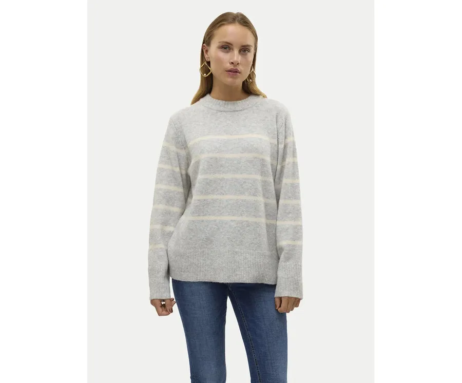 obrazek 1 Vero Moda Sweter Flawless 10320487 Szary Loose Fit