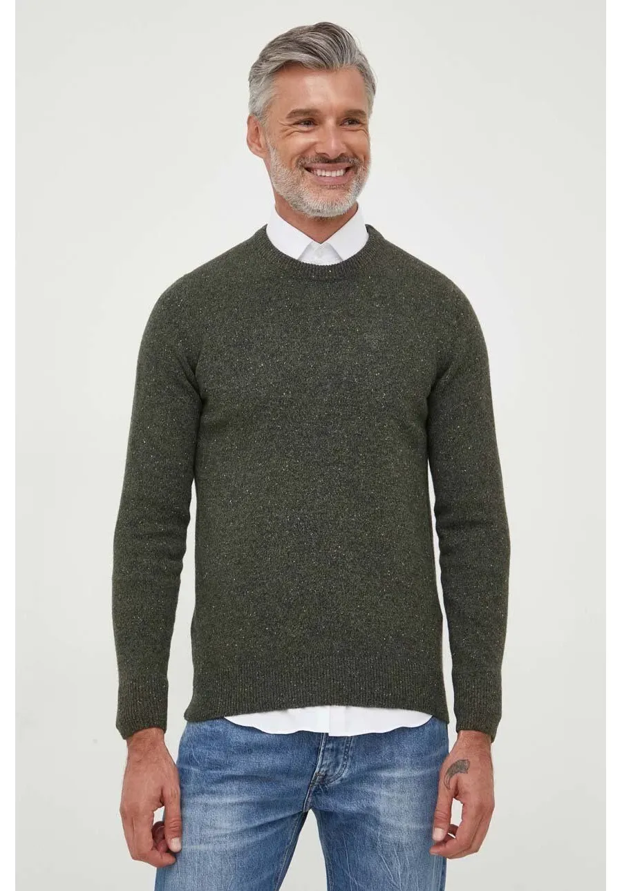 obrazek 1 Barbour sweter wełniany męski kolor zielony ciepły
