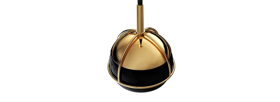 obrazek 4 Pojedyncza lampa Black Widow z pozłacanego mosiądzu i lakierowanego szkła