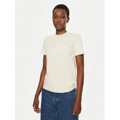 Zdjęcie Calvin Klein Jeans T-Shirt J20J224983 Beżowy Regular Fit
