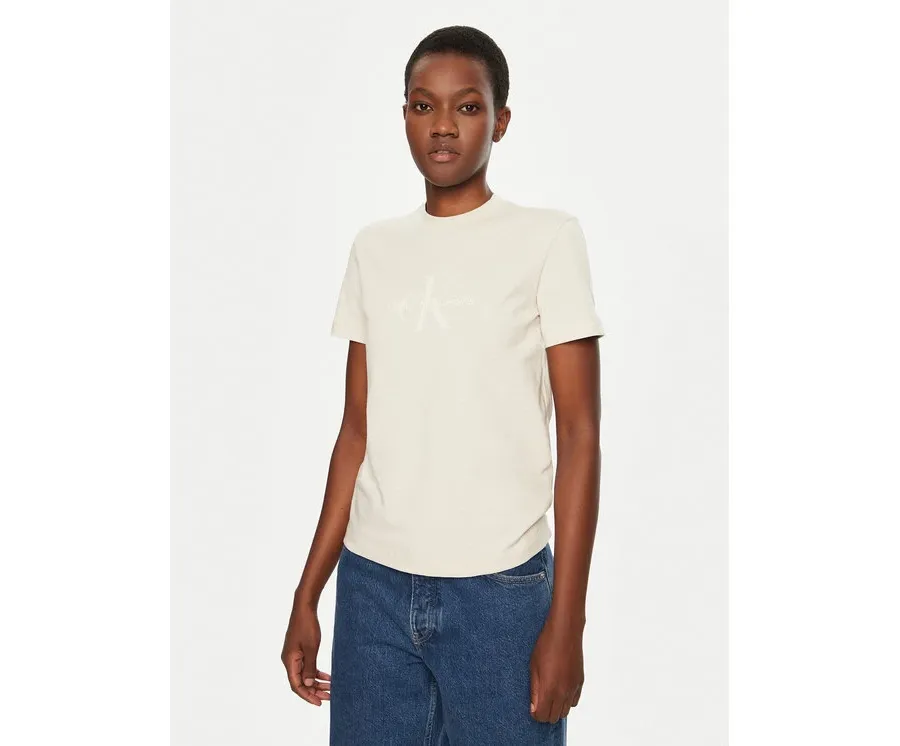 obrazek 1 Calvin Klein Jeans T-Shirt J20J224983 Beżowy Regular Fit