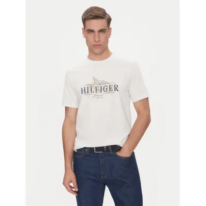 Zdjęcie Tommy Hilfiger T-Shirt Tropical Floral MW0MW39353 Biały Regular Fit
