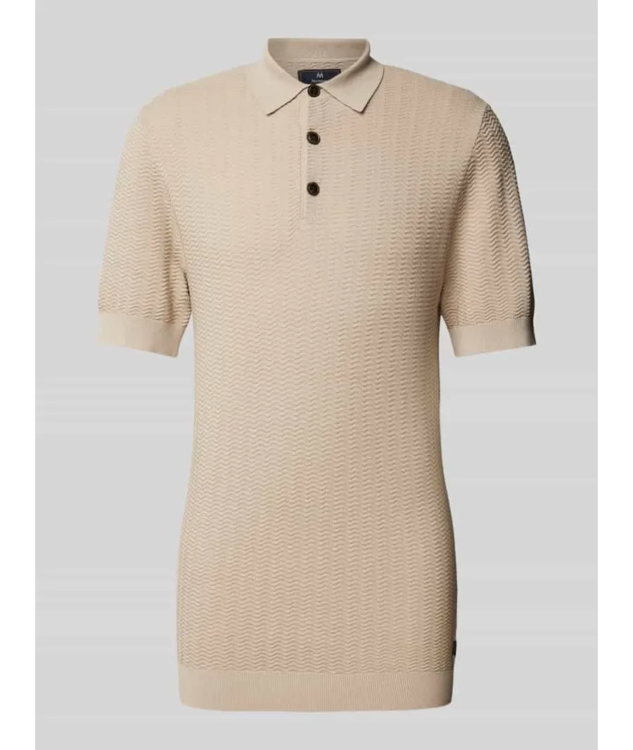 obrazek 1 Koszulka polo o kroju slim fit z fakturowanym wzorem